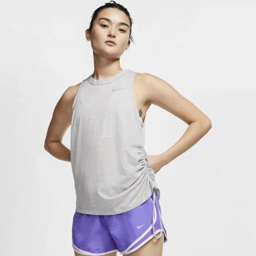 Nike Women’s Cinched Miler Running Tank | Atmosphere Grey | Size Small | NWT